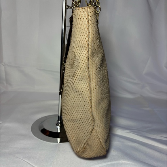 Cynthia Rowley Snakeskin Leather Tote Bag with Chain & Leather Straps - Picture 3 of 13